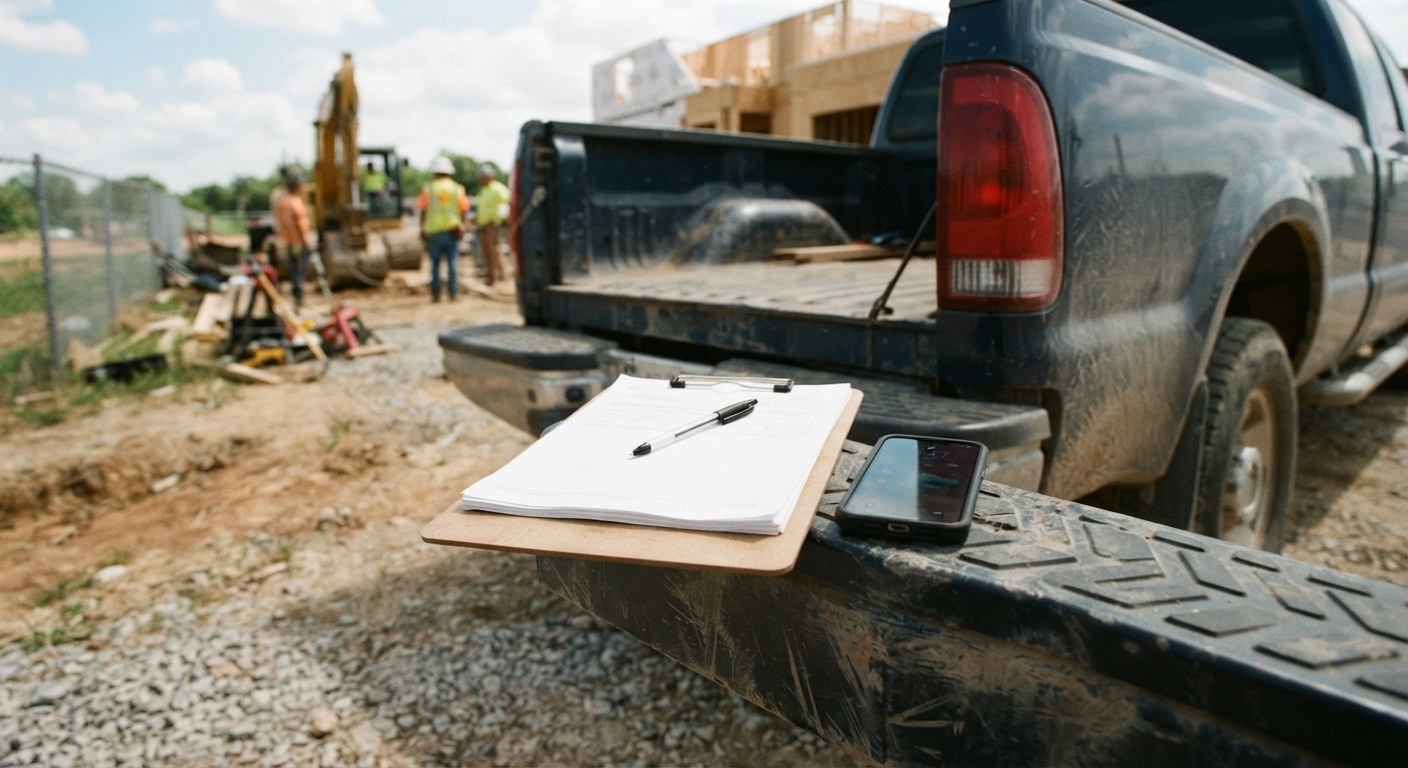 Paperwork on a clipboard